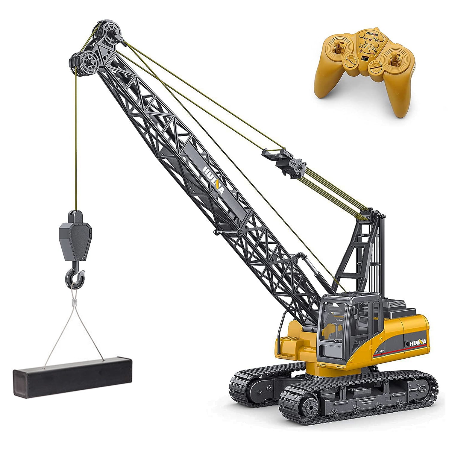 Fisca 1/14 Metal Hook Remote Control Crane Crawler Toys for Kids