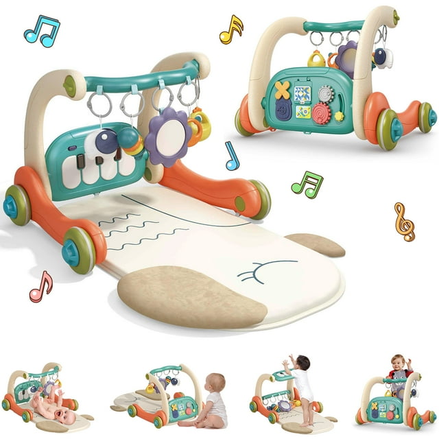 Fisca 3in1 Baby Gym Play Mat with Piano, Learning Walker, Tummy Time