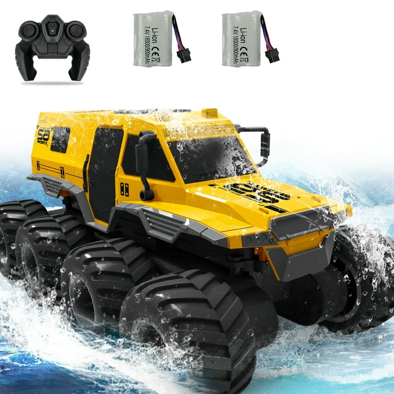 Fisca 1:12 Scale 8-Wheel Amphibious RC Car, Waterproof All-Terrain