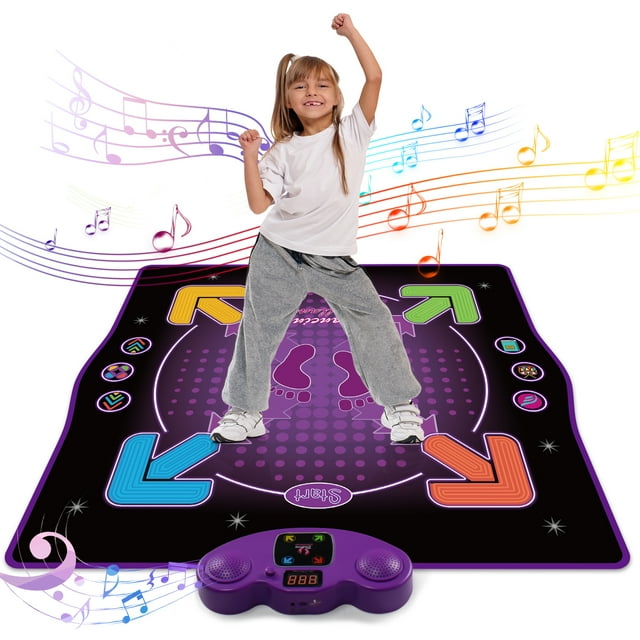 Fisca Dance Mat Toys for Kids, Electronic Dance Pad with Microphone