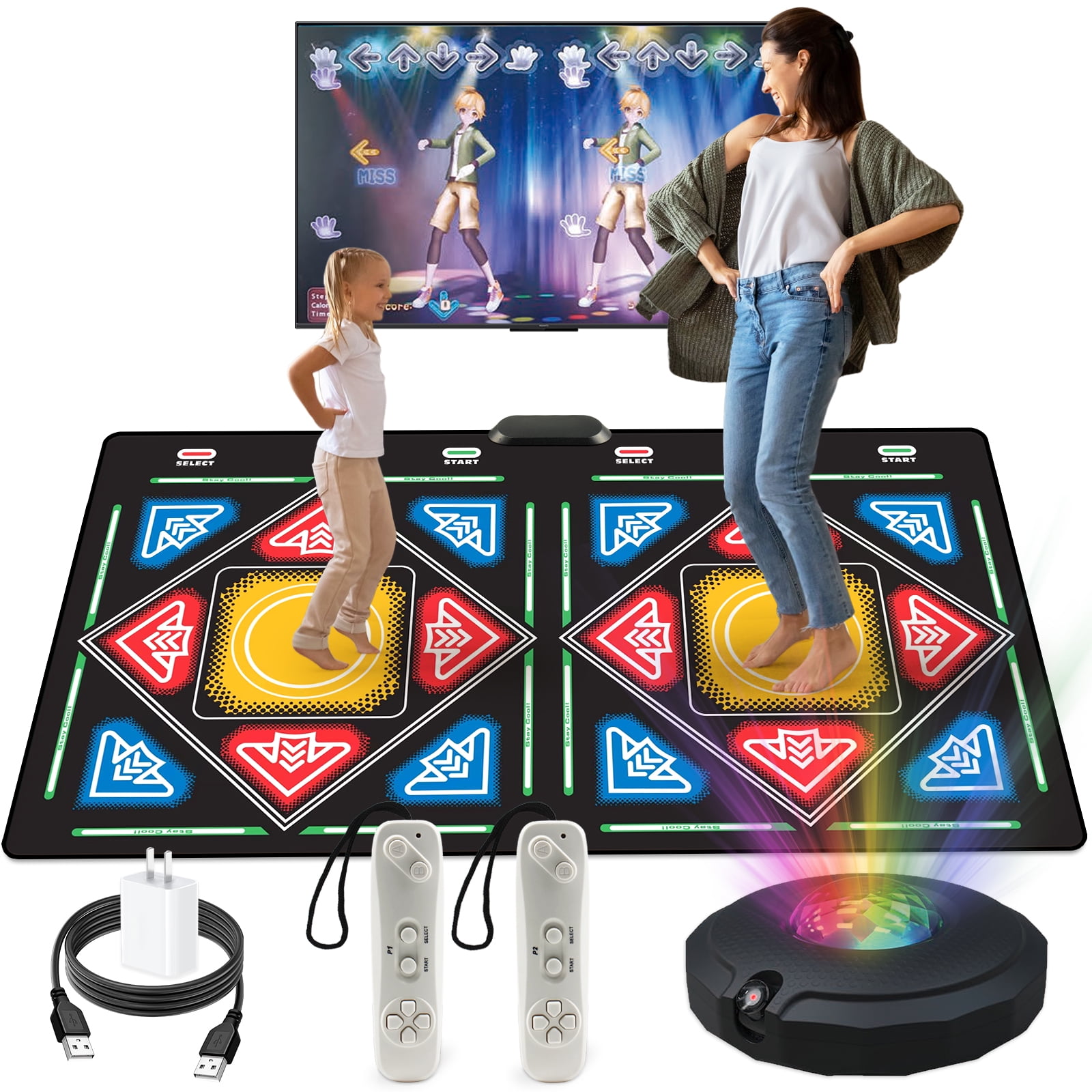 Fisca Interactive Dual Dance Mat for Kids & Teens, Wireless Musical