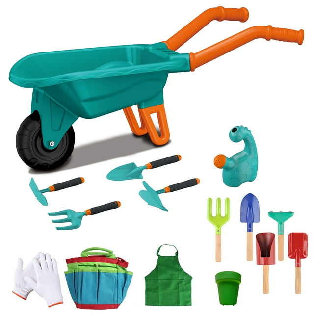 Fisca Kids Gardening Tool Set, 15 Pcs Outdoor Toddler Toys Kit Includes