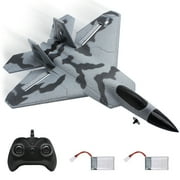 Fisca Remote Control Planes for Adults with 2 Batteries, F22 Raptor RC Airplanes for Kids 14+