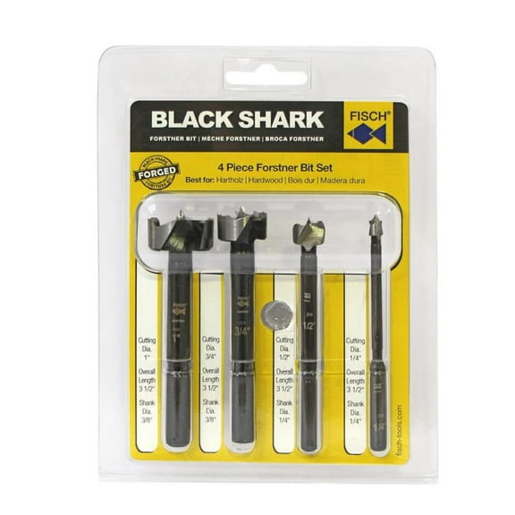 Fisch Black Shark 4 Piece Imperial Set In Blister Incl. 1/4 In - 1 In Diameter