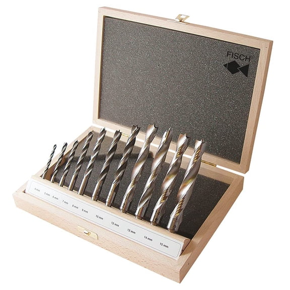 Fisch Metric Hss Double Flute Brad Point Drill Bit Set 11 Pieces