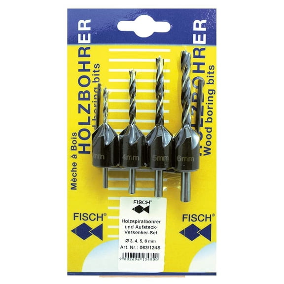 Fisch Wood Twist Drill/countersink Set