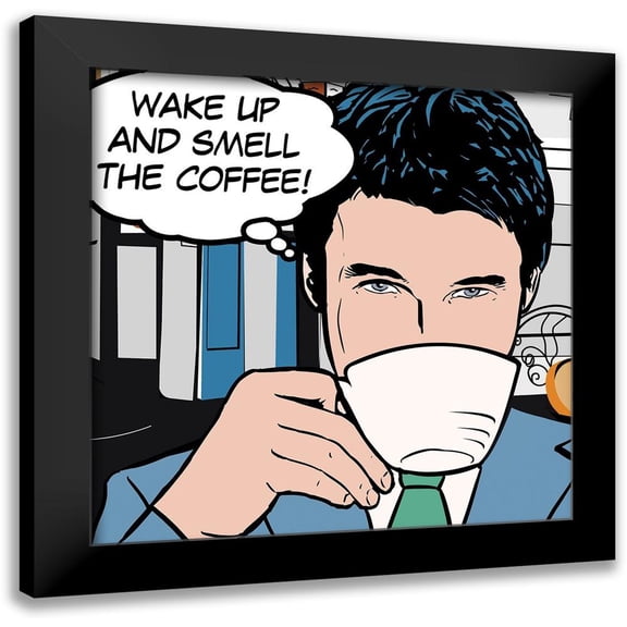 Fischer, David 12x12 Black Modern Framed Museum Art Print Titled - Java Comic I