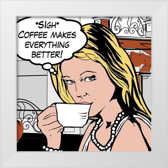 Fischer, David 12x12 White Modern Wood Framed Museum Art Print Titled - Java Comic III