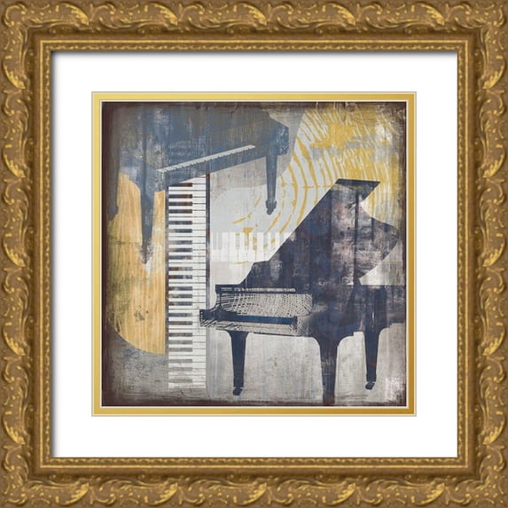 Fischer, David 15x15 Gold Ornate Wood Framed with Double Matting Museum Art Print Titled - Pianos