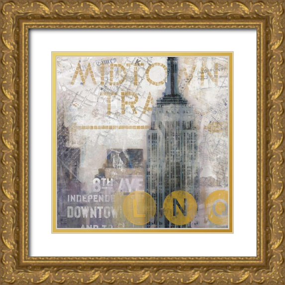 Fischer, David 20x20 Gold Ornate Wood Framed with Double Matting Museum Art Print Titled - NY I