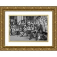 thumbnail image 1 of Fischer Hartman, Wendy 32x23 Gold Ornate Wood Framed with Double Matting Museum Art Print Titled - City Drum Line, 1 of 4