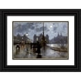 thumbnail image 1 of Fischer, Paul 14x11 Black Ornate Wood Framed with Double Matting Museum Art Print Titled - Copenhagen By Night, 1 of 4