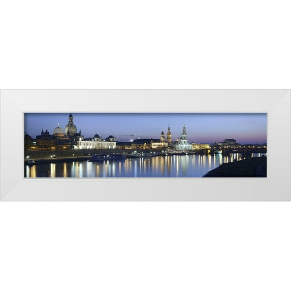 Fischer, Rolf 14x7 White Modern Wood Framed Museum Art Print Titled - Elbpanorma Dresden