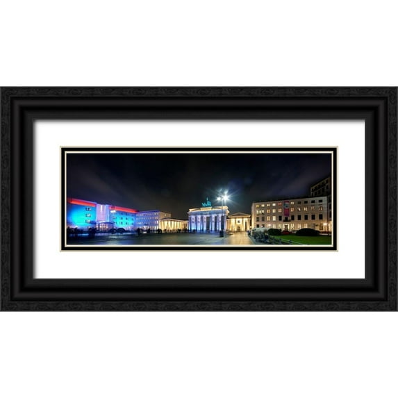 Fischer, Rolf 24x11 Black Ornate Wood Framed with Double Matting Museum Art Print Titled - Pariser Platz II