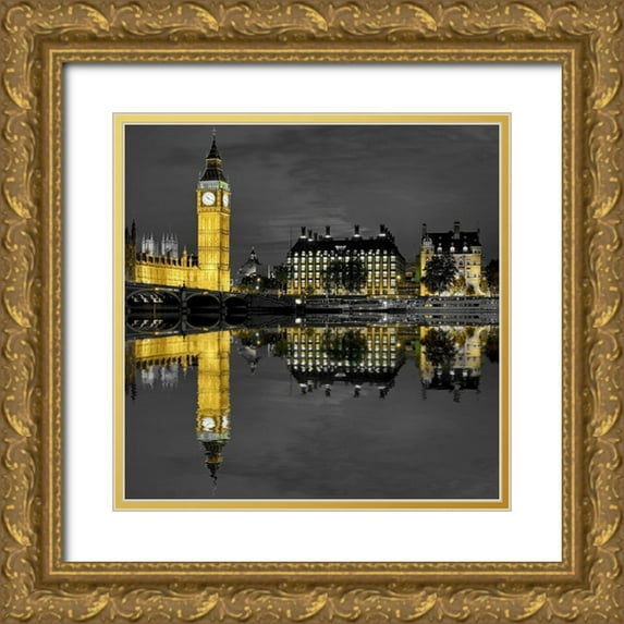 Fischer, Rolf 26x26 Gold Ornate Wood Framed with Double Matting Museum Art Print Titled - London Big Ben