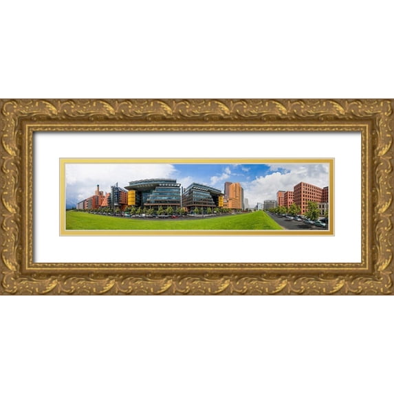 Fischer, Rolf 32x11 Gold Ornate Wood Framed with Double Matting Museum Art Print Titled - Berlin Potsdamer Platz