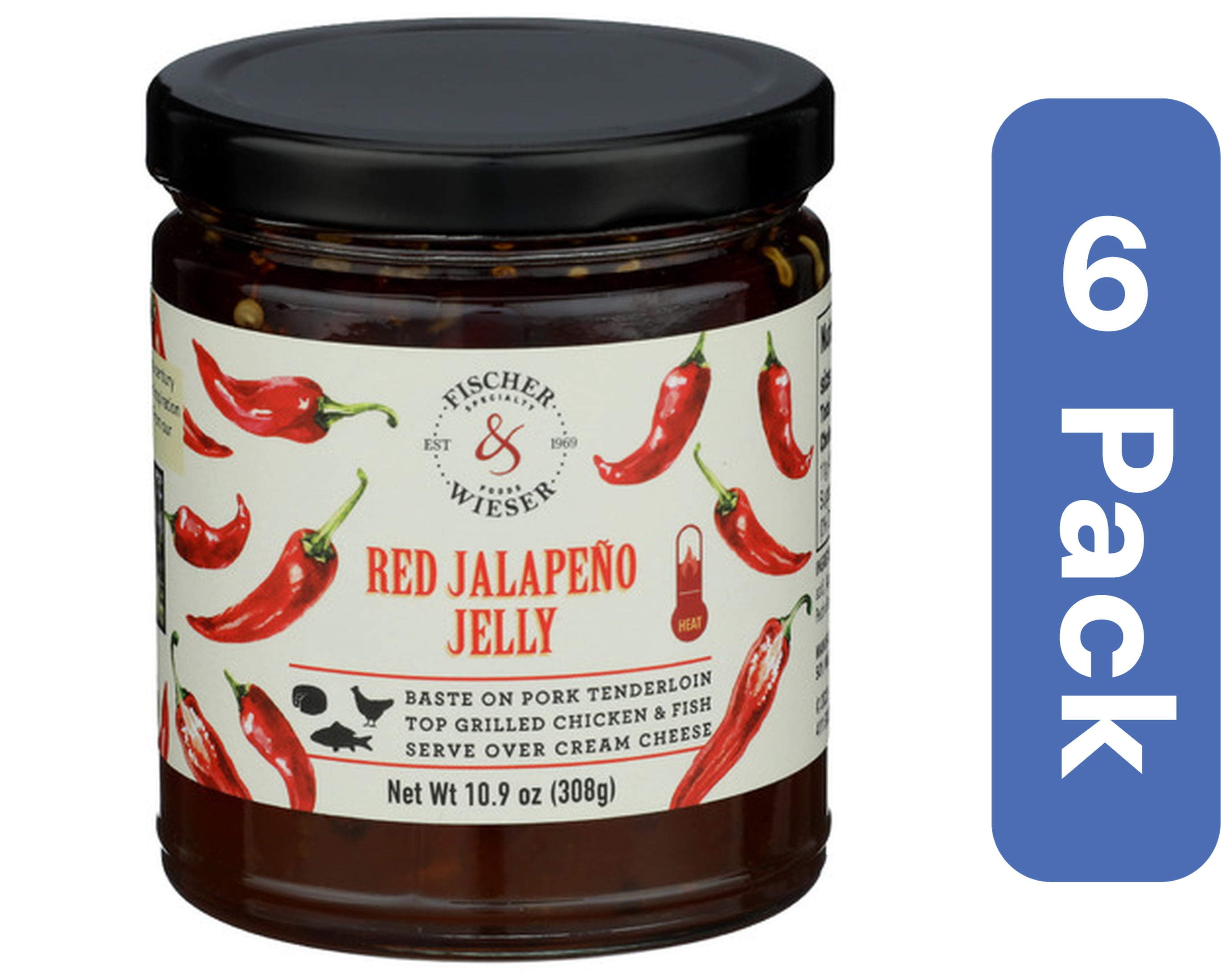 Fischer \u0026 Wieser Jalapeno Jelly Red Hot 10.9 oz (Pack of 6)