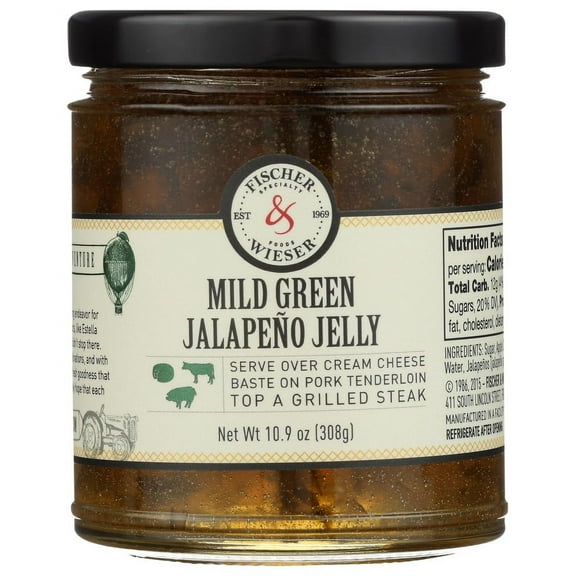 Fischer & Wieser Jelly Jalapeno Green Mild 10.9 oz (Pack Of 6)