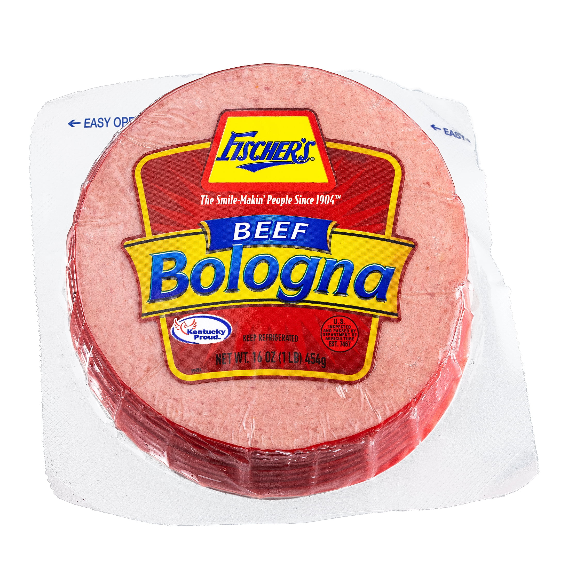 Fischer's Beef Bologna, 16 oz, Packaged in Plastic, Refrigerated
