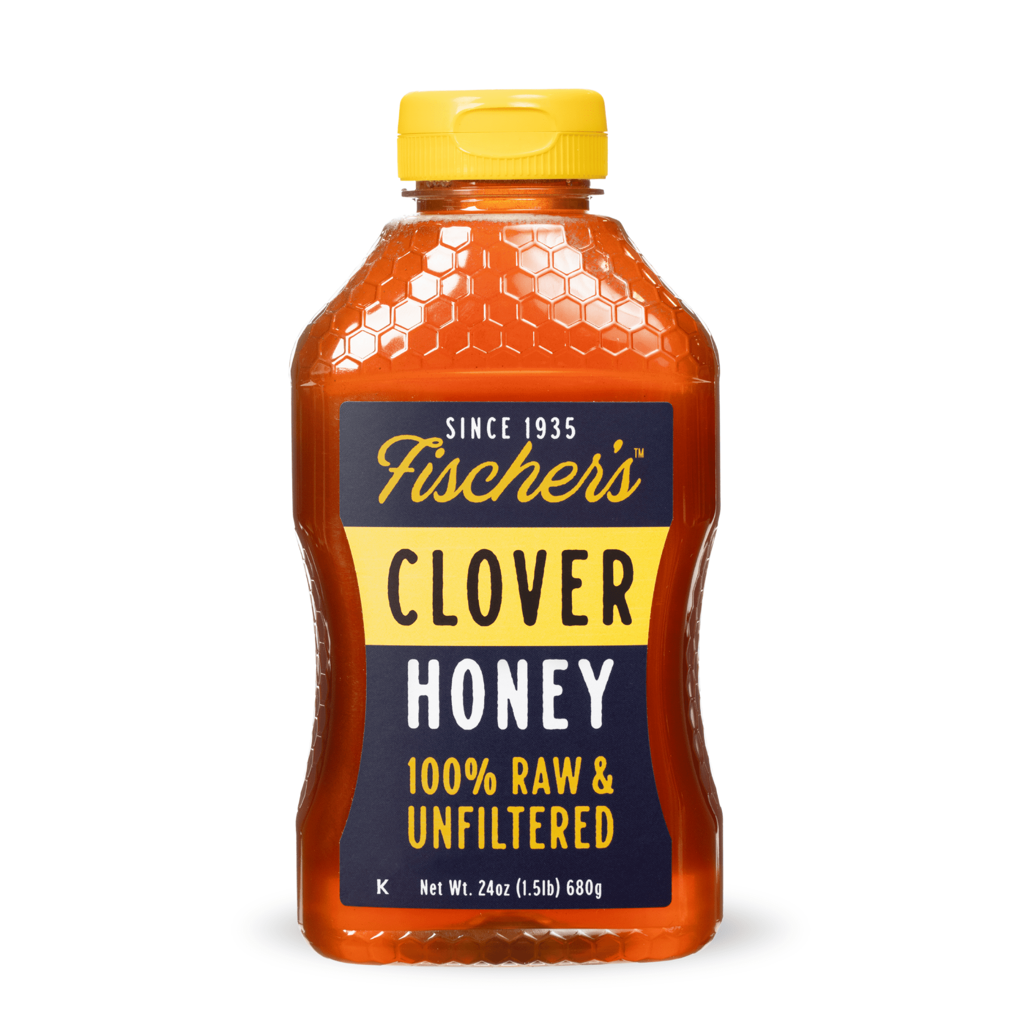 Fischer's Honey 24oz Pure Clover Honey Squeeze Bottle Unfiltered