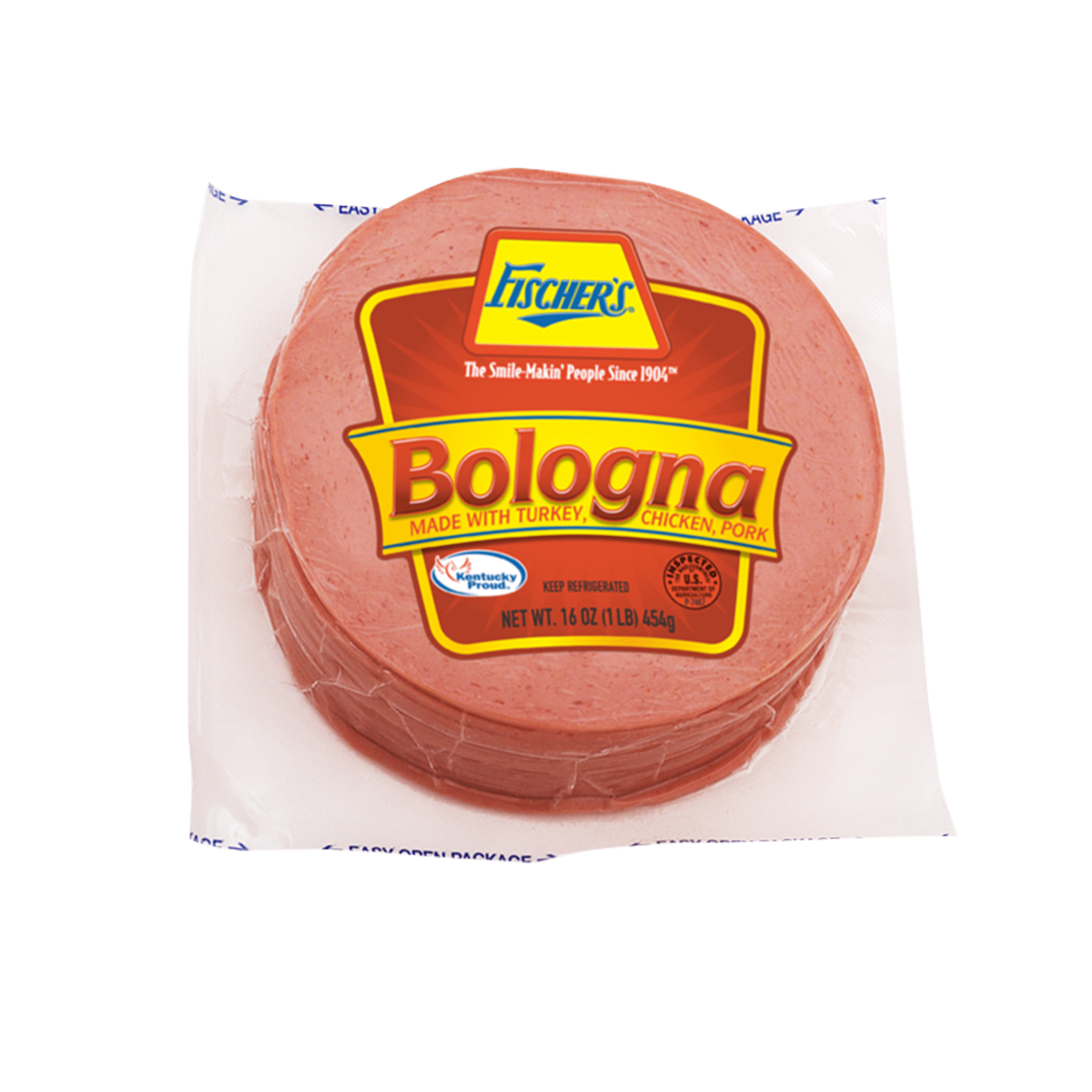 Fischer's No Rind Bologna, Sliced, Lunch Meat, 16 oz, Mild