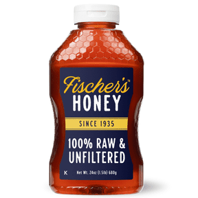 Fischers Honey, 24oz Raw and Unfiltered, Premium, Pure, Squeeze Bottle