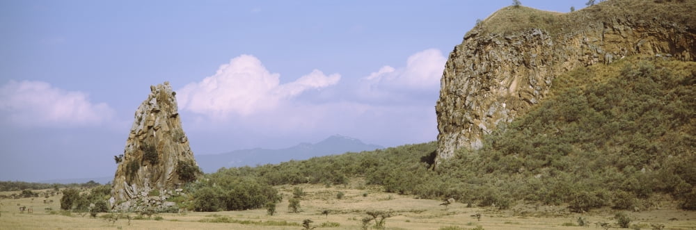 Fischers Tower in Hells Gate National Park Kenya Canvas Art - Panoramic Images (6 x 18)