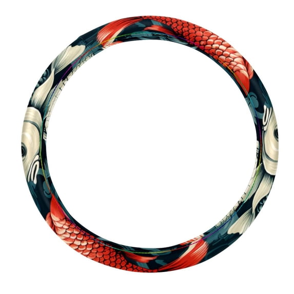 Fish 15.5 Inch Car Wheel Cover, Steering Wheel Cover, Printed PVC Leather Auto Accessories