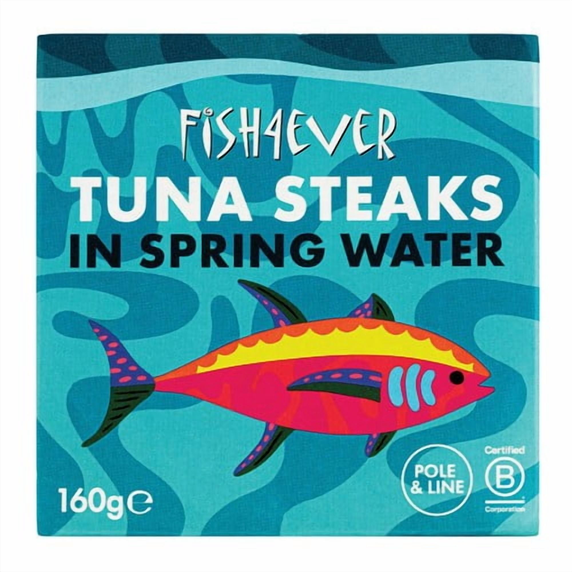Fish 4 Ever Azores Skipjack Tuna Steaks in Spring Water 160g, British Import (Pack of 3)