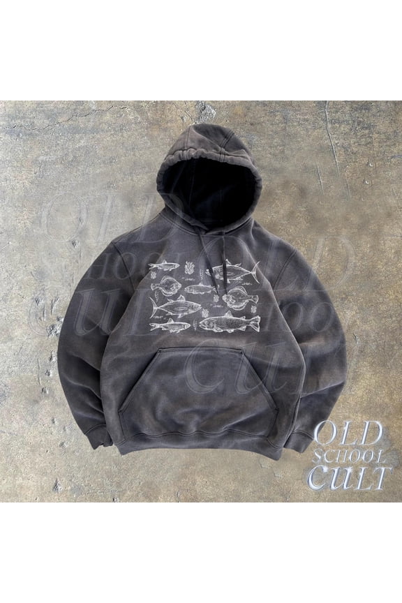 Fish 90s Graphic , Retro Ocean Fish , Fisher , 90s Gothic Clothing, Y2k Grunge , Sweathirt