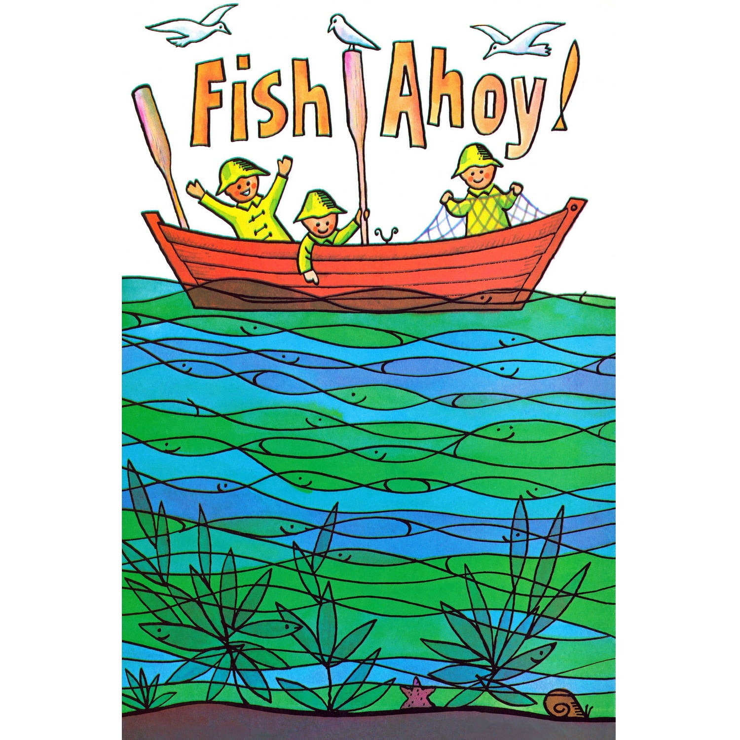 "Fish Ahoy!" Painting Print on Wrapped Canvas