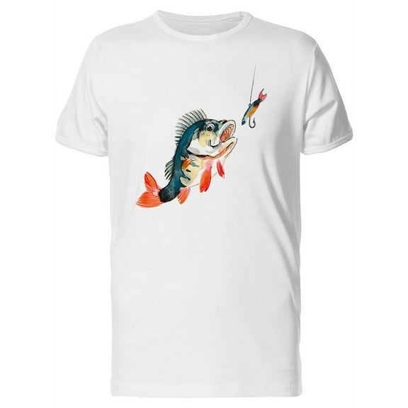 Fish And Bait In B&W T-Shirt Men -Image by Shutterstock, Male Large