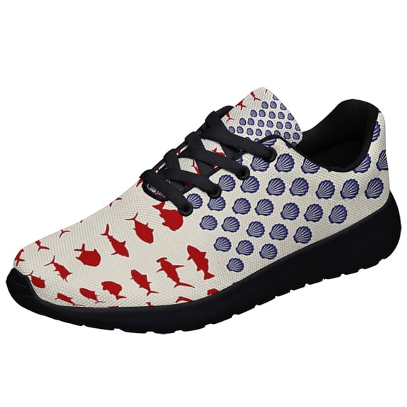 Fish And Shell American flag Shoes Sneakers Black Size 10