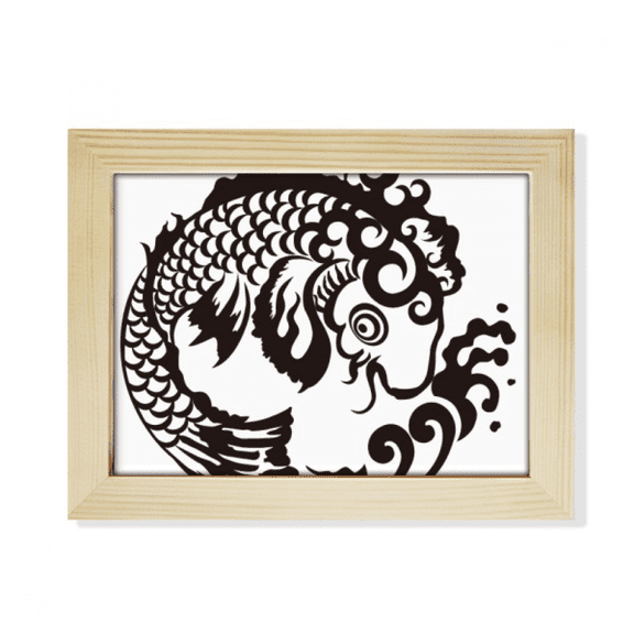 Fish Animal Chinese Japanese Water Desktop Photo Frame Picture Art Decoration Painting 6x8 inch