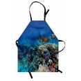 thumbnail image 1 of Fish Apron Exotic Fish and Turtle in Fresh Water on Stony Corals Bio Diversity Wild Life Photo, Unisex Kitchen Bib Apron with Adjustable Neck for Cooking Baking Gardening, Multicolor, by Ambesonne, 1 of 3