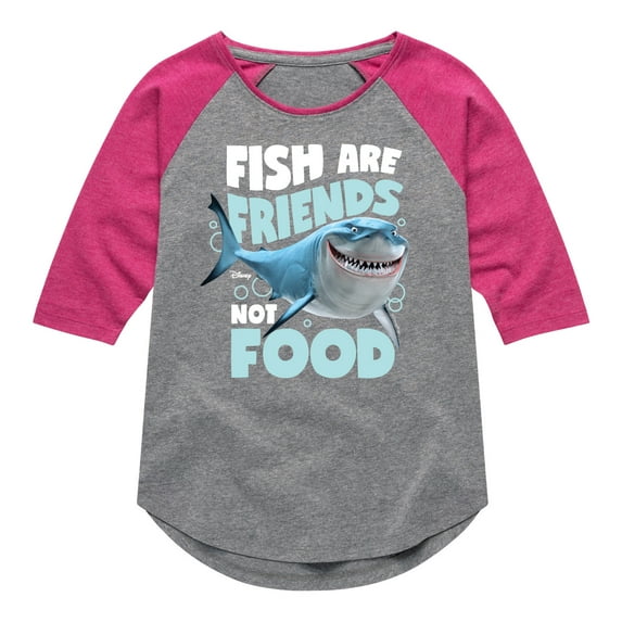 Fish Are Friends - Toddler And Youth Girls Raglan Graphic T-Shirt