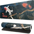 thumbnail image 1 of Fish Art Mouse Pad 31.5x11.8 Inch Japanese Gaming Full Desk Mousepad Extended Large Non-Slip Rubber Base Waterproof Big Keyboard Mat with Stitched Edges for Home Gaming and Office, 1 of 6