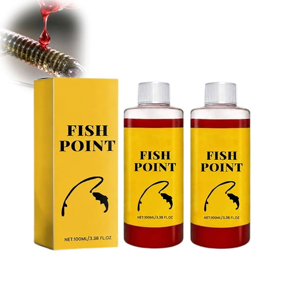 Fish Attractant – Fast-Acting Red Worm Formula, Concentrated Liquid for Trout, Bass & More(2PCS)
