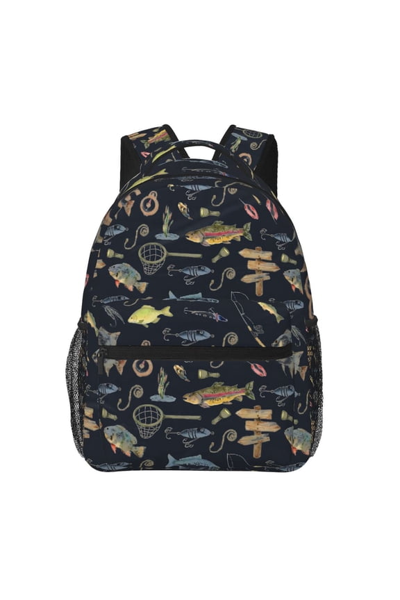 Fish Backpack Lightweight Rucksack Travel Bag for Men and Women