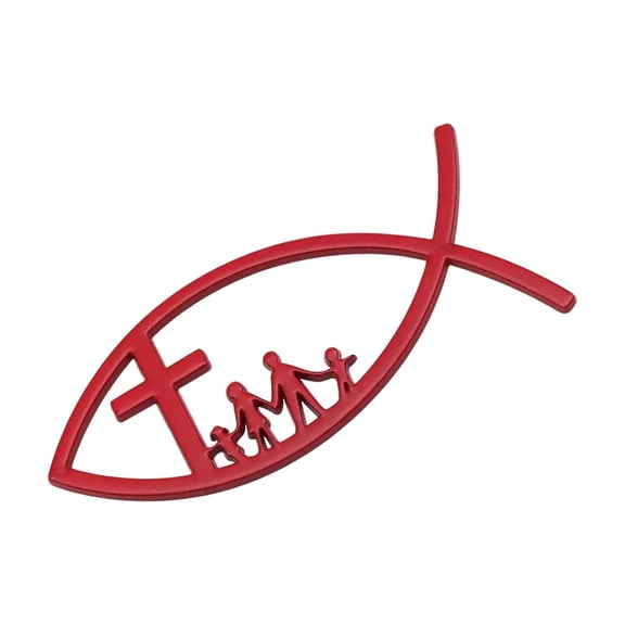 Fish Badge Adhesive Metal Decal 3D Car Fish Decal Sticker for Car Window Christian Fish Emblems Sticker