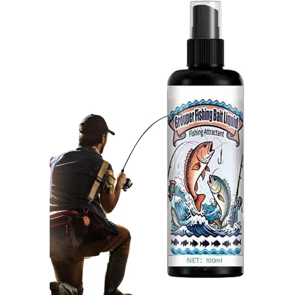 Fish Bait Attractant 100ml Spray - Fast-Acting for Bass Catfish Trout Carp - Freshwater & Saltwater Fishing, Lake River Pond Reservoir