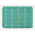 thumbnail image 1 of Fish Bath Mat, Rainbow Colored Composition with Doodle Style Cartoon Animals on Turquoise Backdrop, Plush Bathroom Decor Mat with Non Slip Backing, 29.5" X 17.5", Multicolor, by Ambesonne, 1 of 2