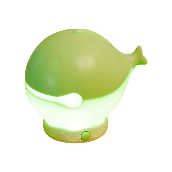 Fish Beating Blessing Whale Pat Night Light, Room Atmosphere Fun Novelty Lamp, Stress Relief Toy Decor - Green