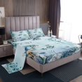 thumbnail image 1 of Fish Bed&nbsp;Sheets&nbsp;Set Teal Blue Ocean Beach Coastal Queen Sheet&nbsp;Set for Girls,Starfish Octopus Tentacles Sheets Underwater Creature Coral Top&nbsp;Sheet,Kawaii Fish Room Decor, 1 of 5