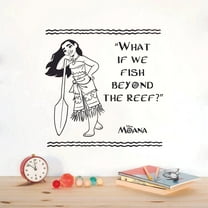 What If We Fish Beyond The Reef Disney Princess Moana Quote Silhouette Vinyl Wall Art Sticker Wall Decal Home Decoration Girl Boy Room Wall Decor Kinder Nursery Kids Children Room Size (10x10 inch)
