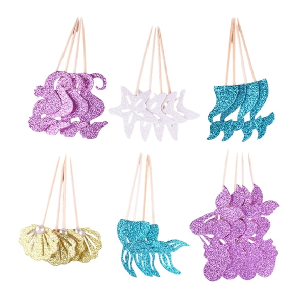 Fish Birthday Cake Decors Pack Of 1 Four Themed Toppers Stable Contact Safe Paper Perfect For Dessert Presentation