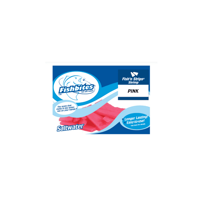 Fish Bites Fish'N Strips Saltwater Fishing Lure, Pink Shrimp