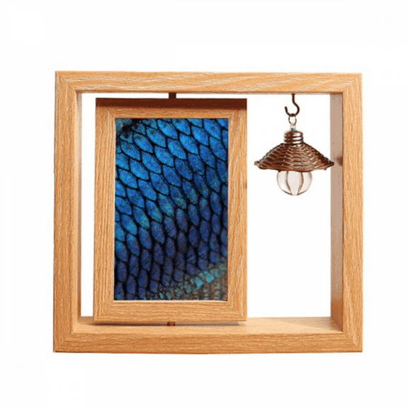 Fish Blue Mystery Enlarge Wooden Rotating Picture Photo Frame 4x6