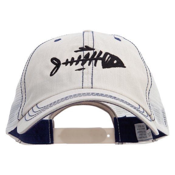 Fish Bone Big Size Special Cotton Low Profile Trucker Cap - Putty XL-3XL