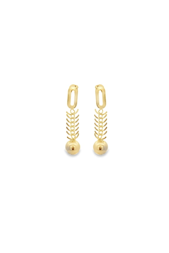Fish Bone Drop Earrings